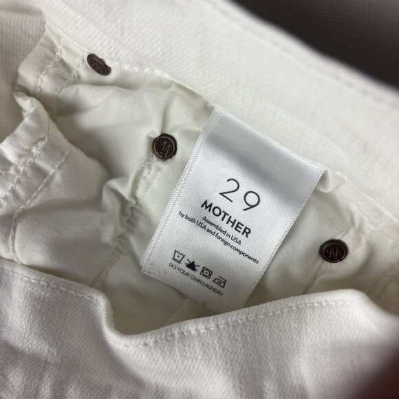 Mother The Rambler Zip Ankle Fairest of Them All Straight Jeans White Size 29 - Picture 6 of 13